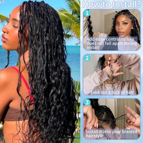 Human Braiding Hair for Boho Braids 16inch 100% human hair Water Wave Bulk Braiding Knotless No Weft Curly Bundles Human Hair Wet and Wavy Micro Hair Extensions Bulk 2 Bundles 100g hair Natural Color