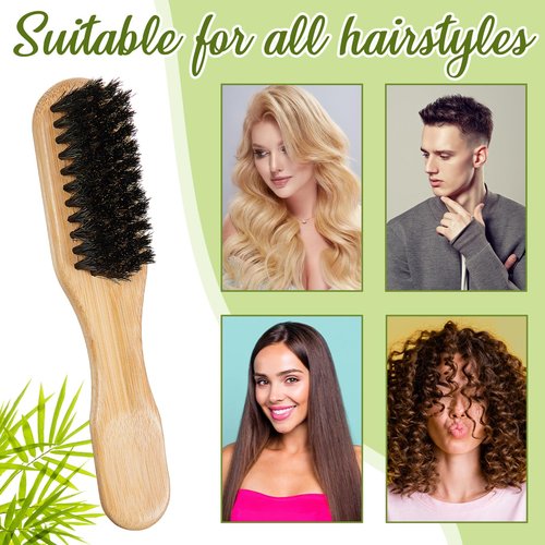 Weysat 24 Pack Boar Bristle Hair Brushes - Natural Wooden Handle Brushes for Thick Hair, Beard, Frizz Control, Pet Grooming, Smoothing Flyaways - Dual Use for Women, Men, Cat & Dog