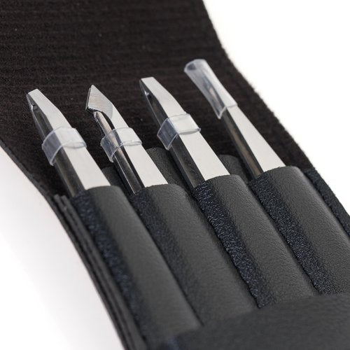 Tweezer Master – Professional Tweezer Set [Silver] – Stainless Steel Slant & Pointed Tips for Eyebrow & Facial Hair Removal – Rust-Resistant Grooming Tool with Travel Case