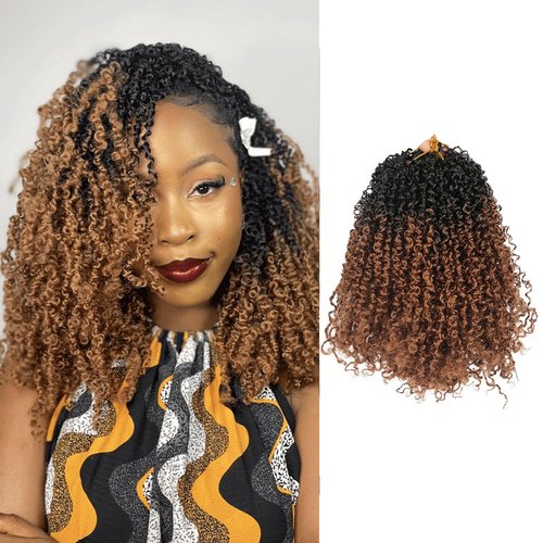 12 Inch Yanky Twist Crochet Hair 9 Packs (270 Strands Total) Pre-looped Yankee Twist Hair Crochet Braids for Women,Senegalese Twists Crochet Hair with Curly Ends Synthetic Crochet Braids (OT1B/30)
