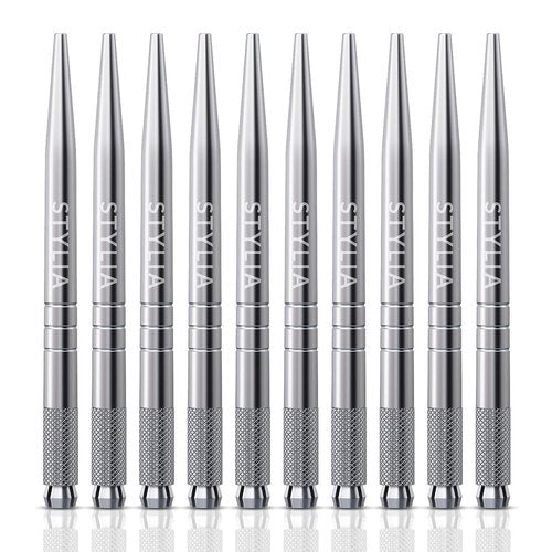 20 Piece Microblading Pens Kit, Disposable Aluminum Handles For Permanent Makeup Eyebrow, Professional Microblade Supplies Pen Tool For Fuller Lush Brows with Lock-Pin and Ergonomic Grip