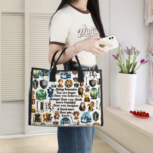 WZMPA Fantasy Realm Makeup Bag Mystic Realm Fans Gift You Are Braver Stronger Beautiful Than You Know Enchanted Land Zipper Bag (Always Realm BG)