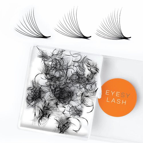 Eyesy Lash 500 Promade Fans - Volume Premade Lash Fans for Eyelash Extensions Pointy Base Handmade Loose Pre Made Eyelashes Middle Stem Soft and Lightweight (10D 0.03 D 13mm)