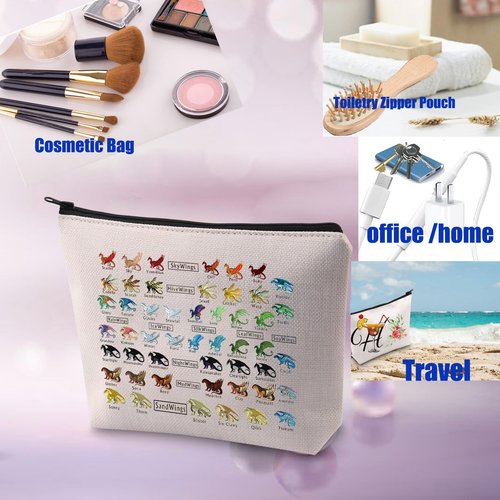 PXTIDY Dragon Novel Makeup Bag Bookish Gift Dragon Tribes For Dragon Lovers Cosmetic Bag
