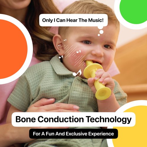 Instant Teething Relief & Gum Massage for Babies, Music Only The Baby Can Hear, BPA-Free Silicone with Soothing Vibrations, Electric Baby Toothbrush, infant Teether, Safe & Rechargeable, 9–36 Months