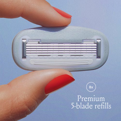 Billie Women’s Razor Refill Blades 5-Blade Cartridges - 8 count & Body Buffer - Pre-shave Exfoliating Bar - 3.5 oz