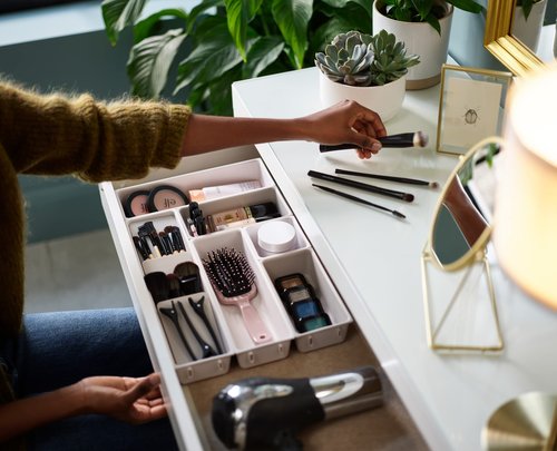 Joseph Joseph Viva - Modular 7-piece Makeup Beauty Drawer Organiser Set, Storage Boxes dividers for makeup, beauty grooming items, cosmetics, hair accessories