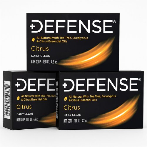 Defense Soap 3pk All Natural Citrus Bar Soap | Made by Wrestlers with Tea Tree Oil & Eucalyptus Oil to Promote Healthy Skin