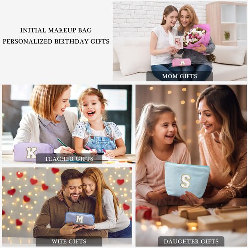 YOOLIFE Bridesmaid Gifts for Wedding Day, Bridesmaid Gifts | Bridesmaid Proposal Gifts Unique Gifts | Preppy Makeup Bag 30th Birthday Gifts for Her | Makeup Organizer Bag Preppy Stuff C- Purple