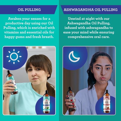 GuruNanda Advanced Oil Pulling & Coconut Oil Pulling Bundle with Toothbrush, Tongue Scraper - for Happy Teeth & Gums & Bad Breath