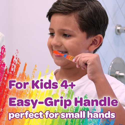 GUM Crayola Deep Clean Children’s Toothbrush, Extra Soft Toothbrush for Kids, Suction Cup Base, Ages 4+, 1 Count(Pack of 4)