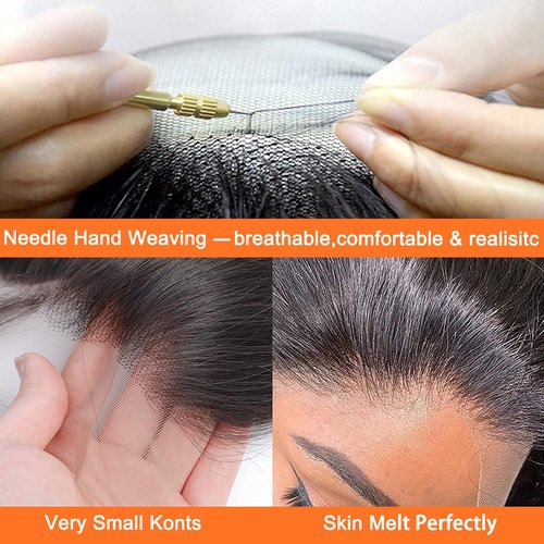 Iridescent Lace Front Bob Wigs Human Hair 13x4 HD Lace Glueless Bob Wig Human Hair Short Straight Frontal Bob Wigs for Black Women Pre Plucked with Baby Hair Natural Color 180% Density 10 Inch