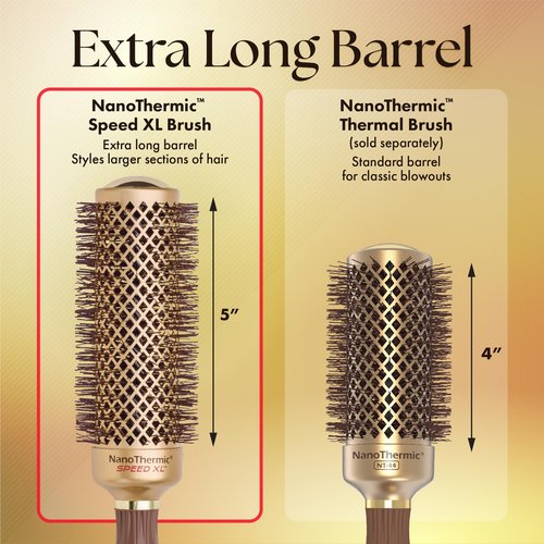 Olivia Garden NanoThermic Ceramic + Ion Speed XL Round Thermal Hair Brush - Not Electrical - Professional Blowout Brush for Normal to Thick Hair - 1 3/4"-Diameter Barrel - NTXL-44