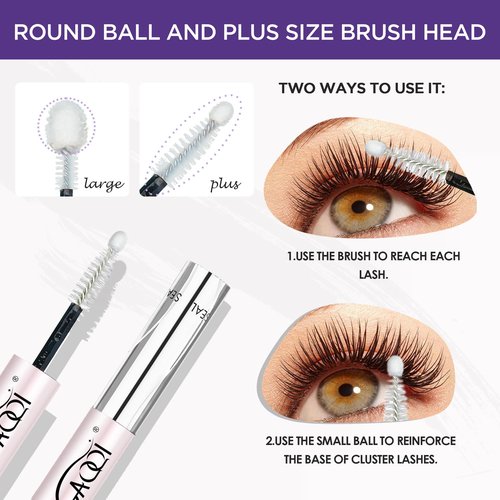 GAQQI Lash Cluster Glue, Lash Bond and Seal Waterproof, Bond & Seal Eyelash Glue for Clusters, Eyelash Adhesive Black Long-Lasting 72H, Latex-Free（5ml+5ml）