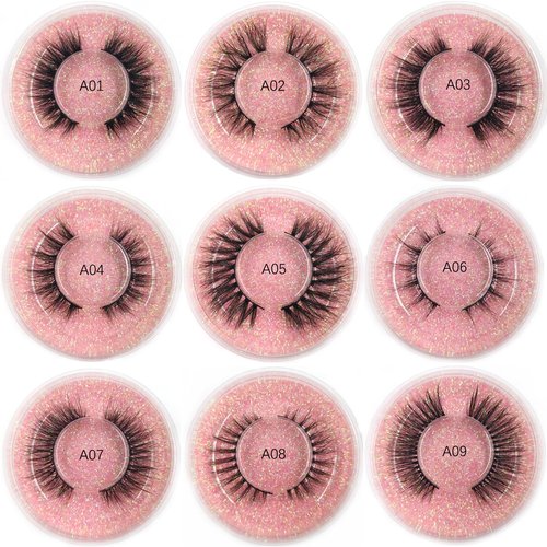 U-Hotmi Wholesale Fales Eyelashes, Mink Lashes Thick 5D Volume Natural Fake Lashes Pack(50 Pairs)