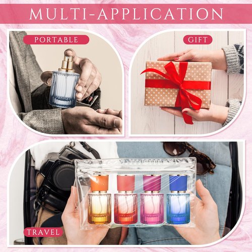 Teenyyou 12 Pcs 30 ml Perfume Cologne Bottles Empty Refillable Travel Glass Chic Empty Perfume Spray Bottles Decorative Set for Men Women Portable Dispenser Fragrance Container Set