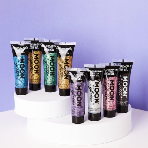 Moon Glitter Holographic Glitter Hair Gel 0.67fl oz - Set of 8