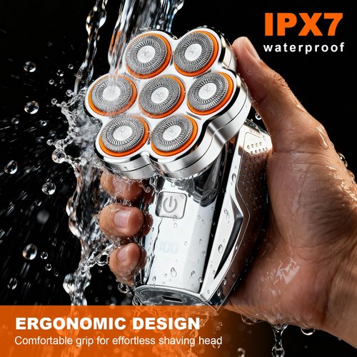 Head Shavers for Bald Men: 120min Long Time Use Rechargeable Electric Razor - Waterproof Wet Dry Shaving - Professional Grooming Kit for Balder