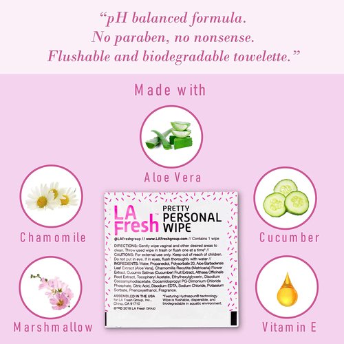 LA Fresh Self Care Bundle Deal- Pre-soaked Acetone Nail Polish Remover 50 Pads and LA Fresh Feminine Hygiene Personal Flushable 50 Wipes Gently cleanses and freshens