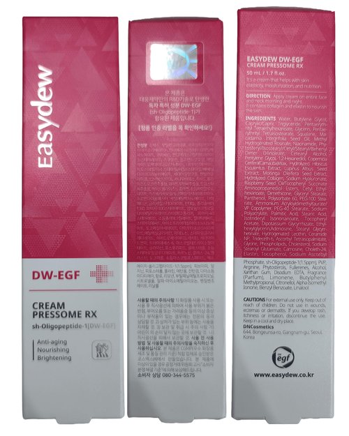 EASYDEW DW-EGF Peptide Pressome RX Cream - Korean Anti Aging Face Moisturizer for Firmness & Elasticity with EGF, Ceramide, Hyaluronic Acid - Soften & Reduce the Appearance of Wrinkles, 1.01oz. 3 Pack
