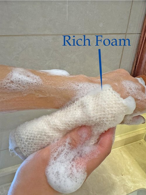 6 Pack Exfoliating wash Cloth Face and Body Wash Bath Scrub Soft Weave Bath Towel Massage Cloth for Women and Man, Two Sides