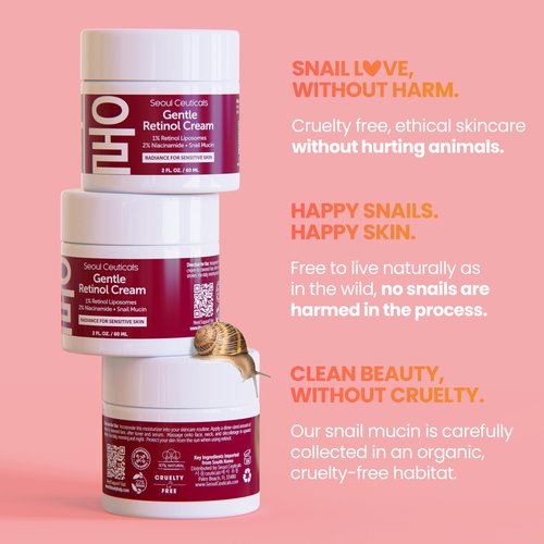 SeoulCeuticals Korean Retinol Night Serum + Retinol Night Cream for Face + 97.5% Snail Mucin for Sensitive Skin
