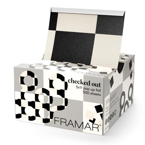FRAMAR Checked Out Hair Foil – Hair Foils For Highlighting, Pop Up Foil For Hair Highlighting, Salon Foils For Hair Highlighting Kit, Long Hair Foils For Bleach, Salon Foils For Hair Stylist – 500