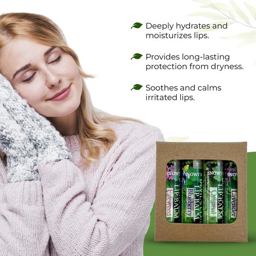 Snowy Summit Devil's Club Lip Balm Set - Contains Fireweed, Lavender, Blueberry - Natural Moisturizing Chapstick with Vitamin E - Handcrafted in Alaska - 4 x .15 oz Tubes for Soft, Smooth Lips