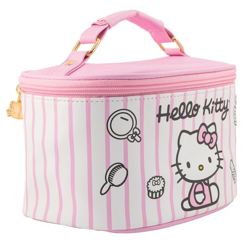 Sanrio Hello Kitty Makeup Bag – Makeup Organizer, Travel Toiletry Bag for Women & Girls | Cute Cosmetic Bag, Train Case for Kids, Travel Bag, Toiletry Bag for Women, Make up Storage | Ages 3+