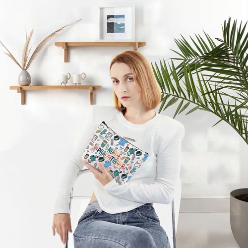 WZMPA Nurse Practitioner Cosmetic Bag Medical NP Gift Medical Workers Makeup Zipper Pouch Bag Medical NP Merch (Nurse Practitioner)