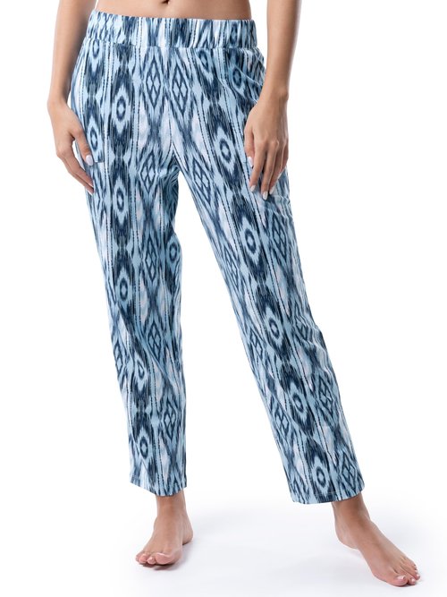 Wrangler Women's Short Sleeve Graphic Tee and Printed Pants Pajama Sleep Set, Dark Denim/Geo, X-Large
