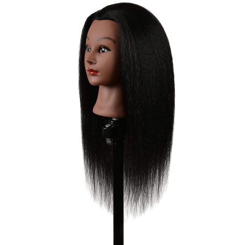 FUTAI 30 Inch 100% Human Hair Mannequin Head with Table Clamp Stand for Hairdresser Practice Braiding Styling Manikin Cosmetology Manican Doll Training Head Coloring Curling Cutting Updos Display