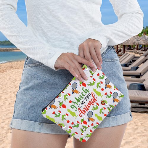 WZMPA Green Monster Cosmetic Makeup Bag Doctor Cat Fans Gifts Monster Is My Spirit Animal Zipper Pouch Bag For Monster Fans (Grin Spirit 2-Full)