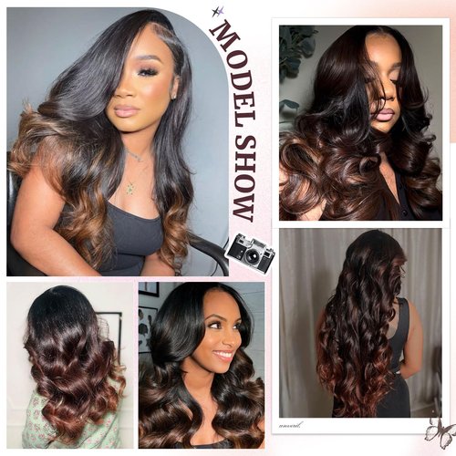 DSEKCAIN Ombre T1B/2/30 5x5 Lace Closure Body Wave Chestnut Brown Color 5x5 Transparent Lace Clsoure 100% Real Human Hair 12 Inch 150% Density