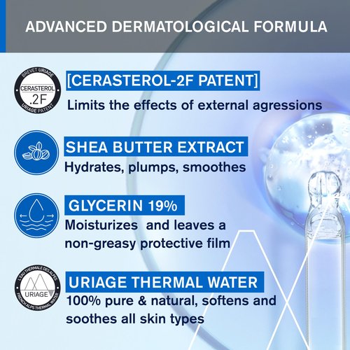 Uriage Xémose Cleansing Soothing Oil | Mild Foaming Nourishing Gel-in-oil, Face & Body, Fragrance & Soap-Free, 1 L / 34 oz