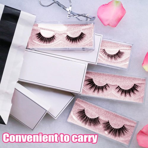 Rocutus Empty Lash Boxes for False Eyelashes - 30 Pack Lash Cases, Customizable Eyelash Packaging, Bulk Lash Storage Containers, Lash Box Packaging, Premium Display & Protection (Pink)
