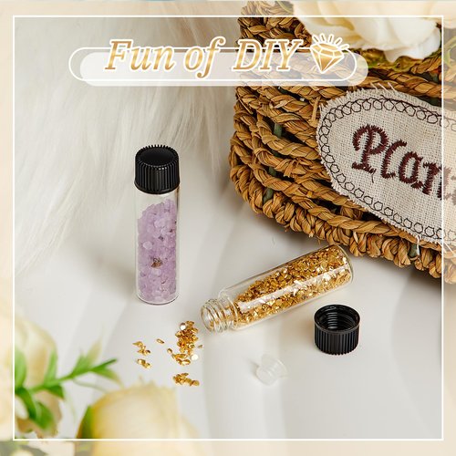 Lallisa 80 Pcs 7 ml Small Glass Vials with Screw Caps Anointing Oil Bottles with Plastic Stopper Mini Sample Clear Leakproof Glass Bottles for Liquids Aromatherapy Fragrance Lightweight Perfume Travel
