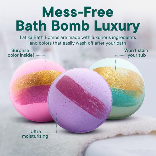 Latika Color Changing Bath Bombs - Pink Topaz, Lavender, and Agave for Ultimate Relaxation and Skin Nourishment