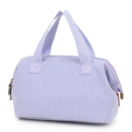 Smrcom Makeup Bag Cosmetic Bag For Women Girl Travel Makeup Bag Toilet Bag Zipper Organizer Bag Waterproof (Corduroy purple)