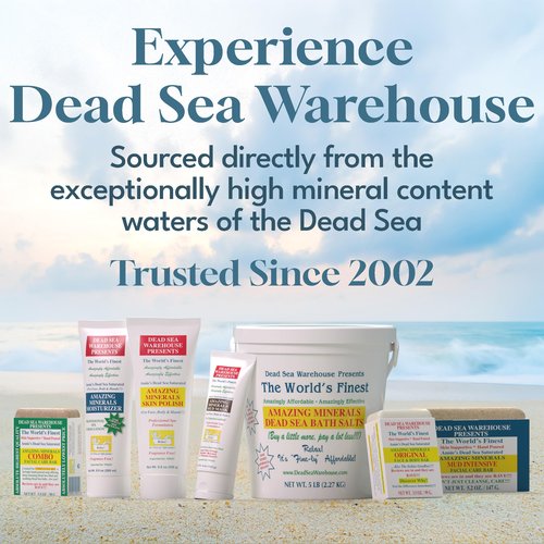 Dead Sea Warehouse - Dead Sea COMBO Facial Care Bar - Face Soap for Women and Men - Clarifying Dead Sea Mud & Salt Soap for Combination Skin, Handmade & Unscented, 3.5 oz - 4 Pack