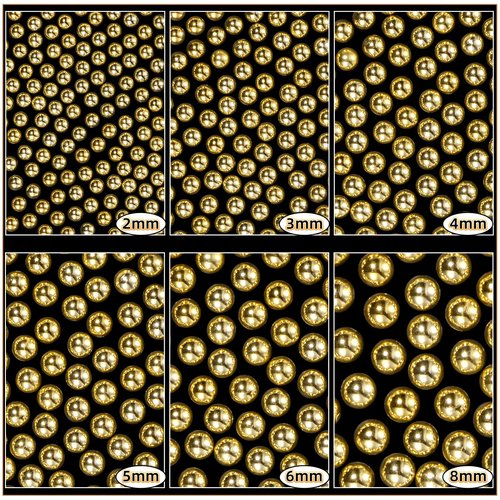 Gold Half Pearls for Crafts, Flatback Half Round Gold Pearl for Nails, 6 Sizes ABS Golden Pearl Beads Gems for Nails Art DIY Crafts Embellishment Shoes Clothes Bags DIY Making