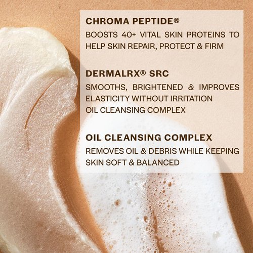 CHROMAT Detox Face Wash - 90mL - Best Anti Aging Facial Cleanser for Mature Skin - Gentle Exfoliating Peptide Cleanser with Hydrating Oils - For Dry, Sensitive & Combination Skin