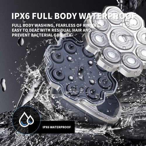 2025 New 9D Head Shavers for Bald Men, 5-in-1 Electric Razor Bawldy 9.0 Floating Pro Ultra Groomie Shaver IPX6 Waterproof with LCD Display Type-C Rechargeable Wet Dry Use Grooming Kit