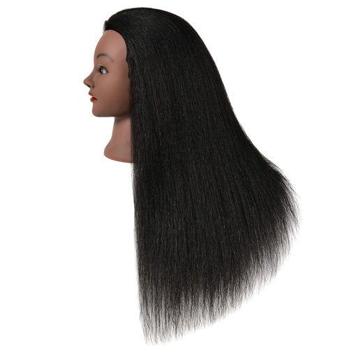 FUTAI 30 Inch 100% Human Hair Mannequin Head with Table Clamp Stand for Hairdresser Practice Braiding Styling Manikin Cosmetology Manican Doll Training Head Coloring Curling Cutting Updos Display