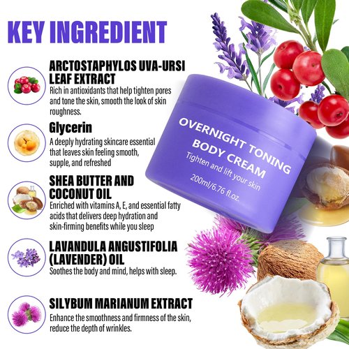 Get Dream Overnight Toning Whip 200mL/6.76oz - Anti-Wrinkle Body Firming Cream Cellulite Remover for Legs and Body - Anti Aging Skin Tightening Cream for Women Target Look Of Loose Skin