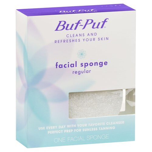 Buf-Puf Facial Sponge, Dermatologist Developed, Removes Deep Down Dirt & Makeup That Causes Breakouts and Blackheads, Reusable, Exfoliating, White, 6 Count