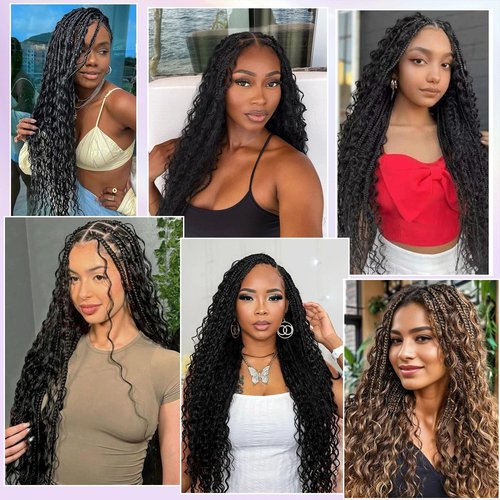 Human Braiding Hair for Boho Braids 100g 18 Inch Deep Wave Bulk Human Hair for Braiding Knotless No Weft 12A Wet and Wavy Curly Human Hair Extensions Bohemian 4 Bundles Natural Color