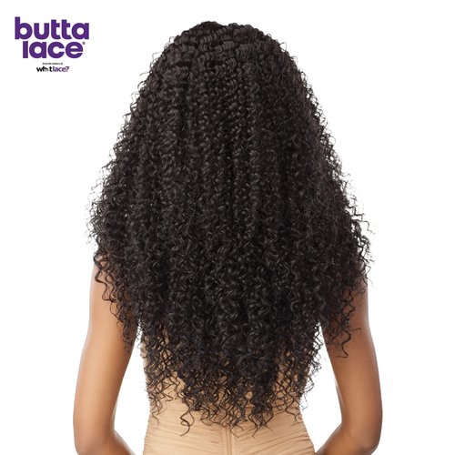 Sensationnel Butta Lace Wigs - Unit 35 Extra Wide 5 Inch Deep Parting Synthetic Preplucked Hairline Glueless Lacefront (1B OFFBLACK)
