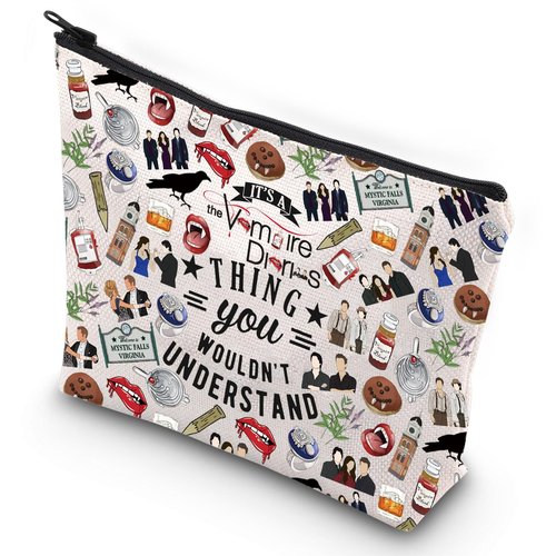 G2TUP Vampire Makeup Bag Stefan & Elena Fans Gift It's A Vampire Thing Cosmetic Bag Salvatore Brothers Merch (Vampire New MG)