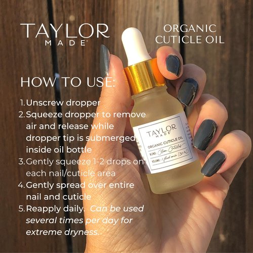 TAYLOR MADE Polish Cuticle Oil – 100% Organic Cuticle Oil | Paraben-free | Non-toxic | Safe for All Ages | Results in less than 2 weeks | Infused with orchid oil | Nail Oil (Bottle & 2 Pens)